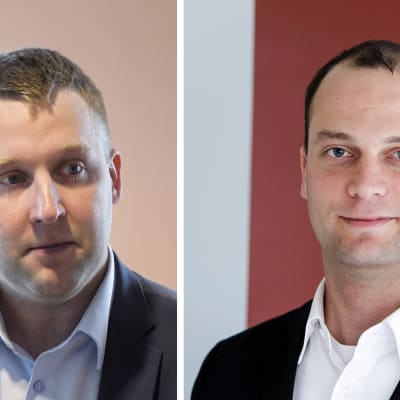 Kuvakollaasissa Teknologiateollisuuden pääekonomisti Petteri Rautaporras (vas.) ja Toimihenkilöjärjestö STTK:n pääekonomisti Patrizio Lainà.