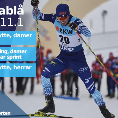 programtablå för lördagens skidåkning