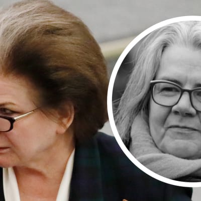 En analysbild med en liten bild på Kerstin Kronvalls ansikte ovanpå en större bild på Valentina Teresjkova.