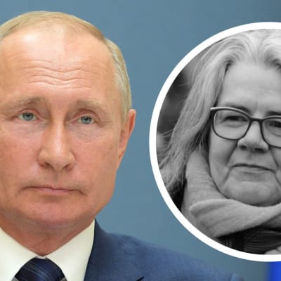 Grafik. Till vänster syns Vladimir Putin. Till höger Kerstin Kronvall.