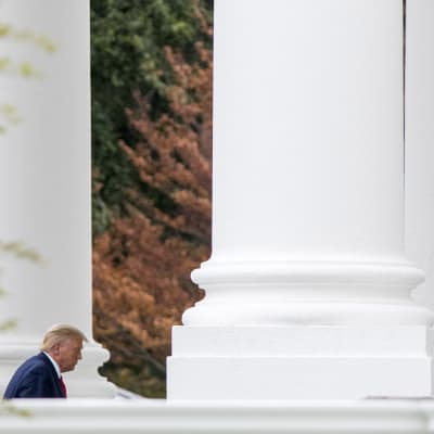 Donald Trump ja valkoisen talon pylväät