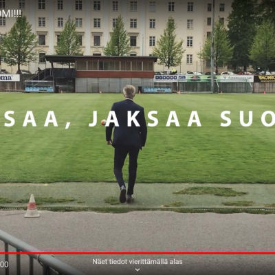 Skärmdump från You tube-video för Finland fixar det-kampanjen