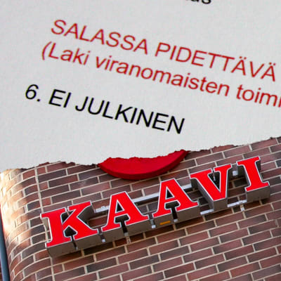 Muokattu kuva, jossa on yhdistetty kunnanhallituksen esityslistan otsikko sekä kuva kunnatalosta.