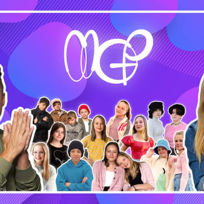 Programledarna med årets artister i MGP 2021.