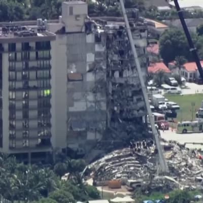 Kerrostalo romahti osittain Miamin lähellä