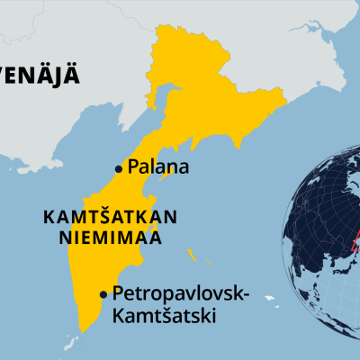 Kartalla Kamtšatkan niemimaa Venäjällä.
