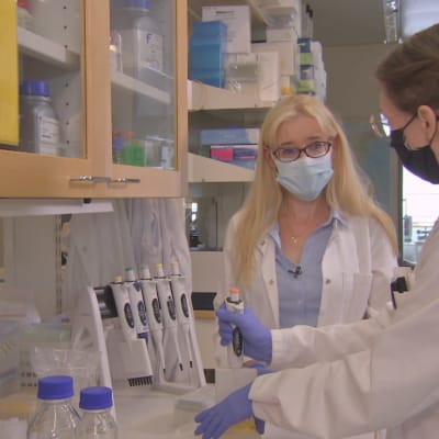 Läkare och laboratorieparson i ett laboratorium