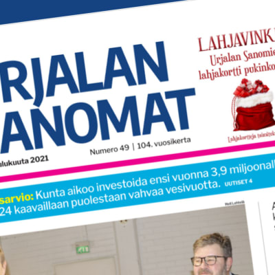 Urjalan Sanomien etusivua