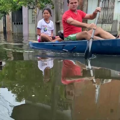 Kadut tulvivat rankkasateiden vuoksi Parán osavaltiossa Brasiliassa