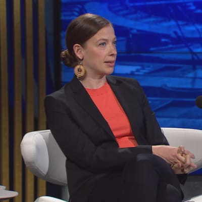 Vasemmistoliiton puheenjohtaja Li Andersson A-Talkissa.