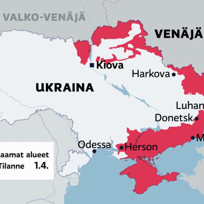 Venäjän rintamalinja Ukrainassa