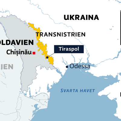 Moldavien, Transnistrien på kartan.