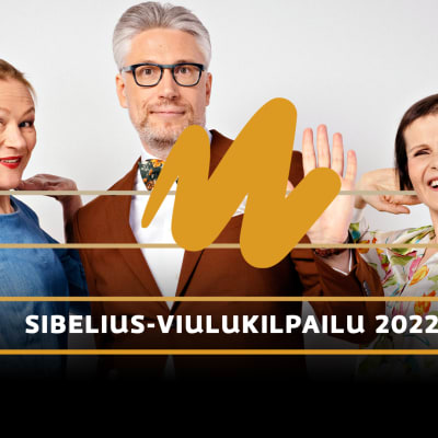 Sibelius-viulukilpailun toimittajat Eva Tigerstedt, Janne Palkisto ja Ainomaija Pennanen ohjelmakuvassa.