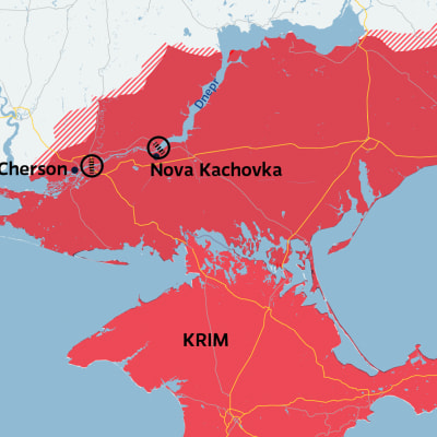 Karta över en del av Ukraina
