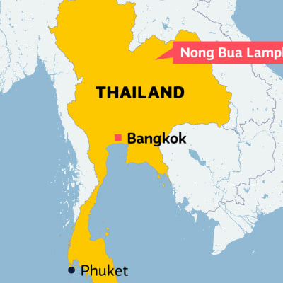 Karta över Thailand.