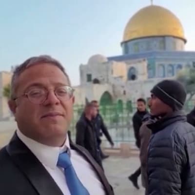 Israels säkerhetsminister vid Tempelberget.