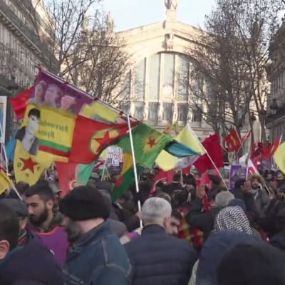 demonstration, kurder, Paris
