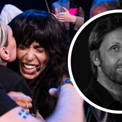 Sebastian Bergholm med Loreen i bakgrunden. 
