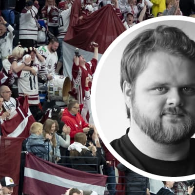 Lettisk publik under ishockey-VM 2023.