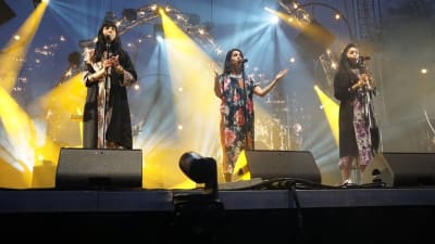  Bild på bandet A-WA som uppträder på musikfestivalen Rio Loco i Toulouse.