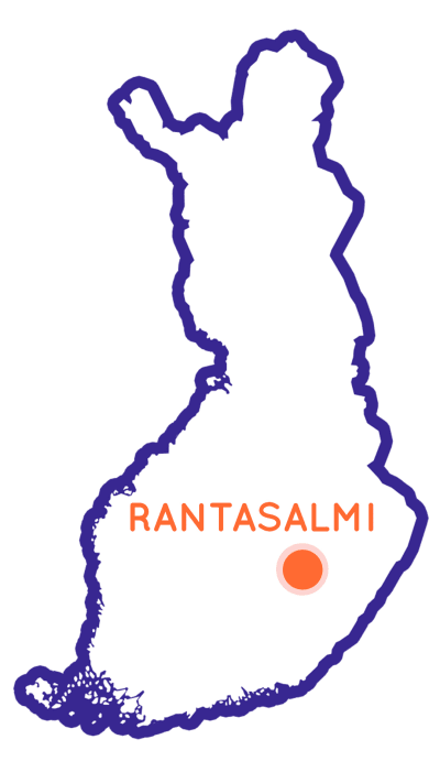 Finlands karta som visar Rantasalmis position.