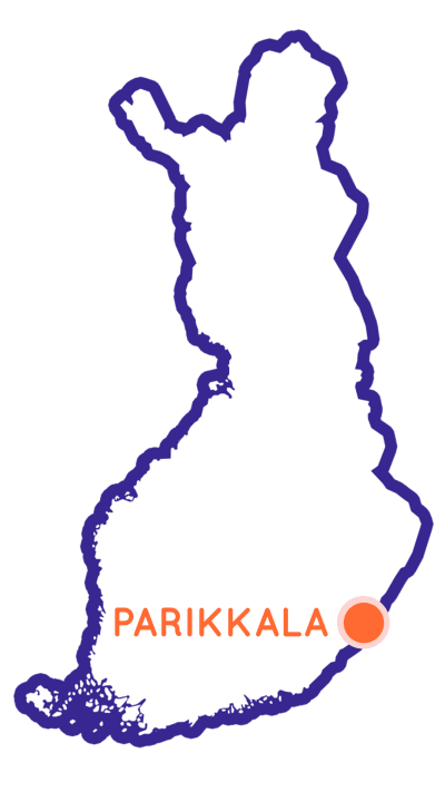 Finlands karta som visar Parikkalas position.