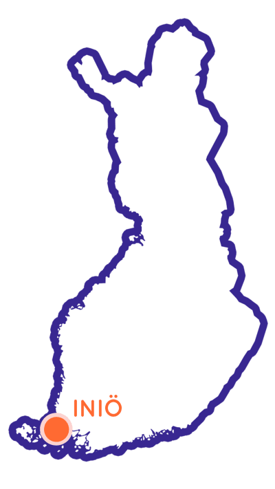 Finlands karta som visar Iniös position.