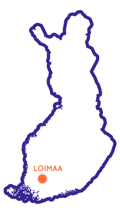 Suomen kartta johon merkitty Loimaan paikkakunta