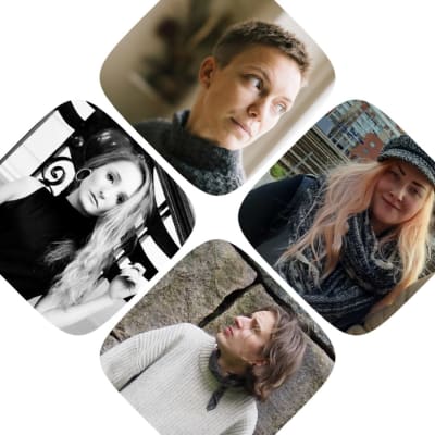 Författarna Lina Bonde,m Rosanna Fellman, Sinéad Obrey och Victor von Hellens i ett collage.