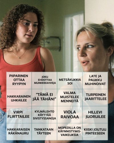 Maalaiskomedia bingoruudukko.