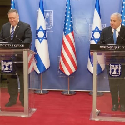 Yhdysvaltain ulkoministeri Mike Pompeo neuvotteli Israelin pääministerin Benjamin Netanjahun kanssa Jerusalemissa.