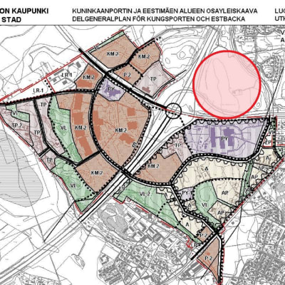 Kunsporten, med nordöstra delen utmärkt.