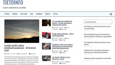 Skärmdump från satirtidningen Tietoinfo.
