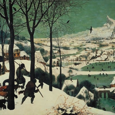 Metsästäjiä talvimaisemassa (Tammikuu sarjasta Vuodenajat, 1565)