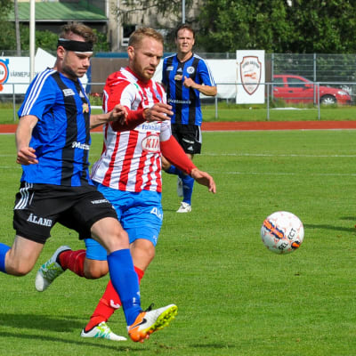 BK:s Casper Källberg i matchen mot FC Åland i Karis 14.8.16.