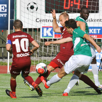 EIF-JJK på Centrumplan 28.6.2016. Division 1 fotboll.