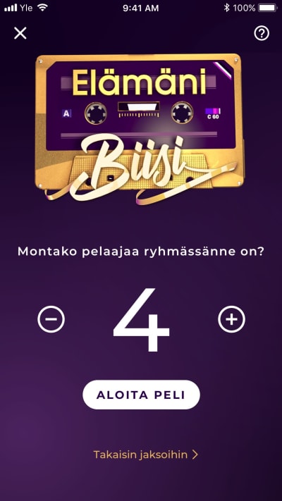 Ruutukaappaus Elämäni Biisi -kotipelistä: laita monta pelaajaa pelaa