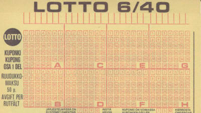 Lottokupong från år 1971.