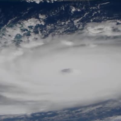 Ett foto på orkanen Dorian taget från internationella rymdstationen ISS