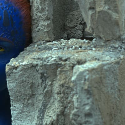 Jennifer Lawrence som den blå mutanten Raven.