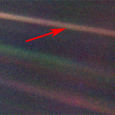 Bild av jorden, tagen av Voyager 1-sonden.