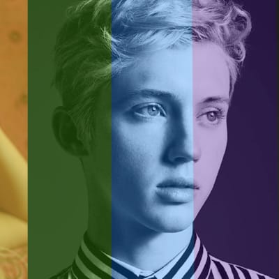 Troy Sivan ja Haley Kiyoko sateenkaarifiltterin alla.