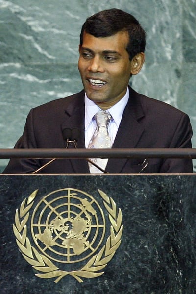 Maldivernas president talar i FN