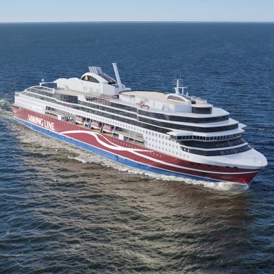 Passagerarfartyget Viking Glory reser över hav. 