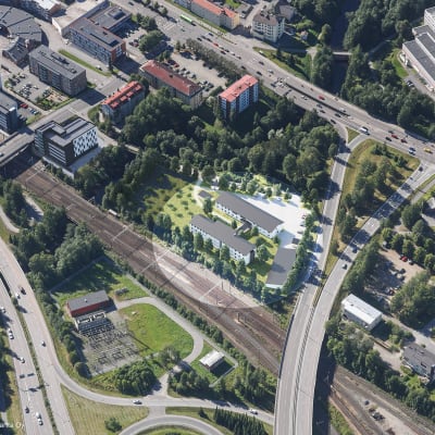 Havainnekuva Laukaan avovankilan ja Jyväskylän yhdyskuntaseuraamustoimiston uusista tiloista