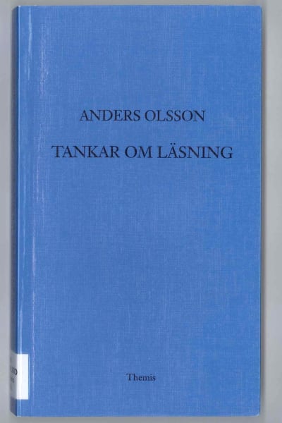 Pärmen till Anders Olssons bok "Tankar om läsning".