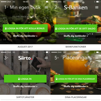 Appen S-mobil har flera olika funktioner.