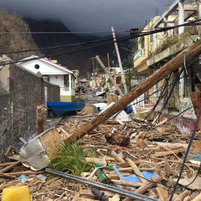 Förödelse på Dominica efter orkanen Maria. 