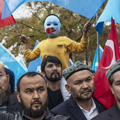 Turkkilaiset ja uiguurit osoittivat mieltään Kiinaa vastaan Istanbulissa marraskuussa 2018.