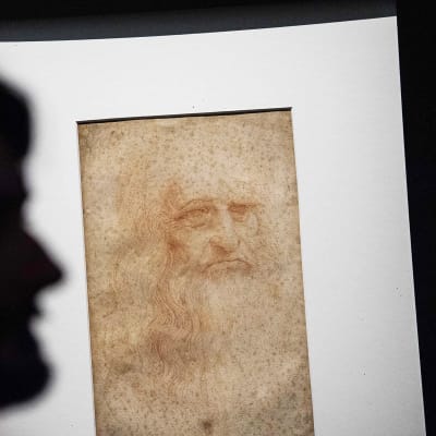 Leonardo da Vincin omakuva esillä näyttelyssä Torinossa.